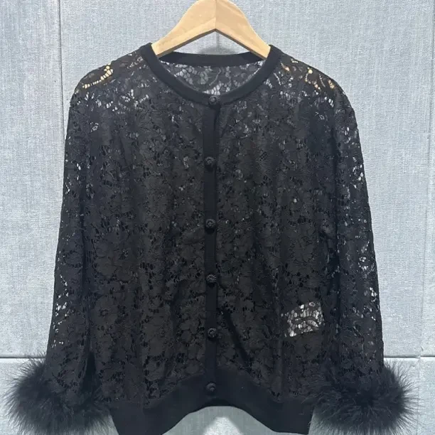 冬季重工定制中式风格羽毛蕾丝亮片短外套