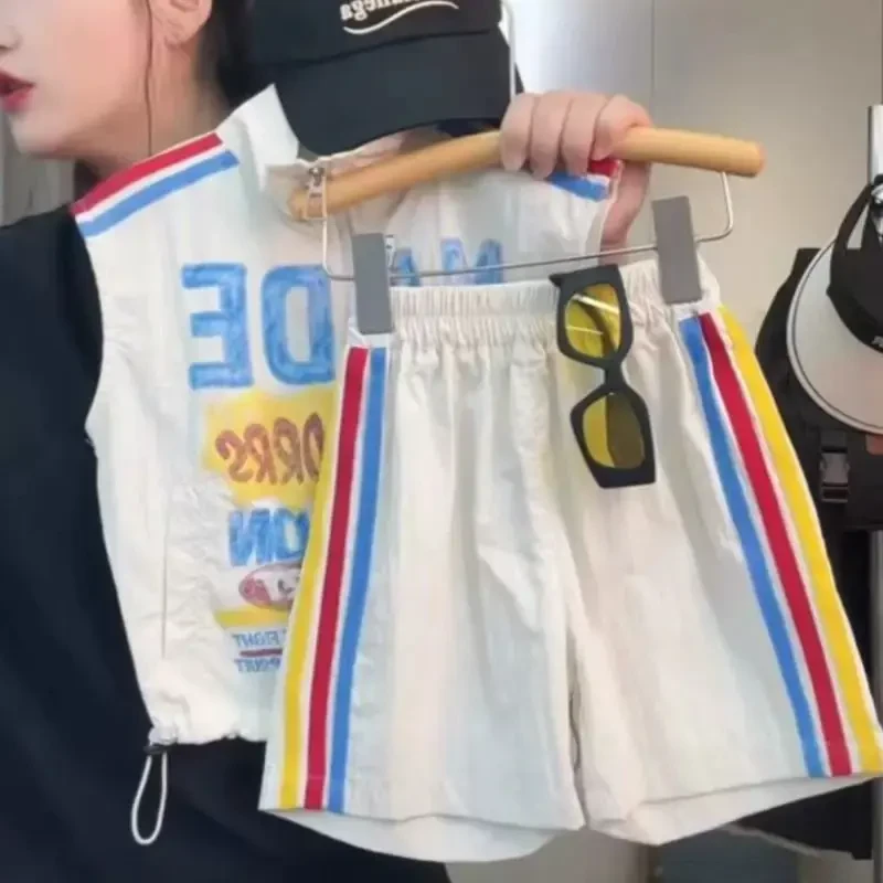 【清版】2025帅气儿童韩版休闲洋气时尚短袖夏季新款两件套宽松H880