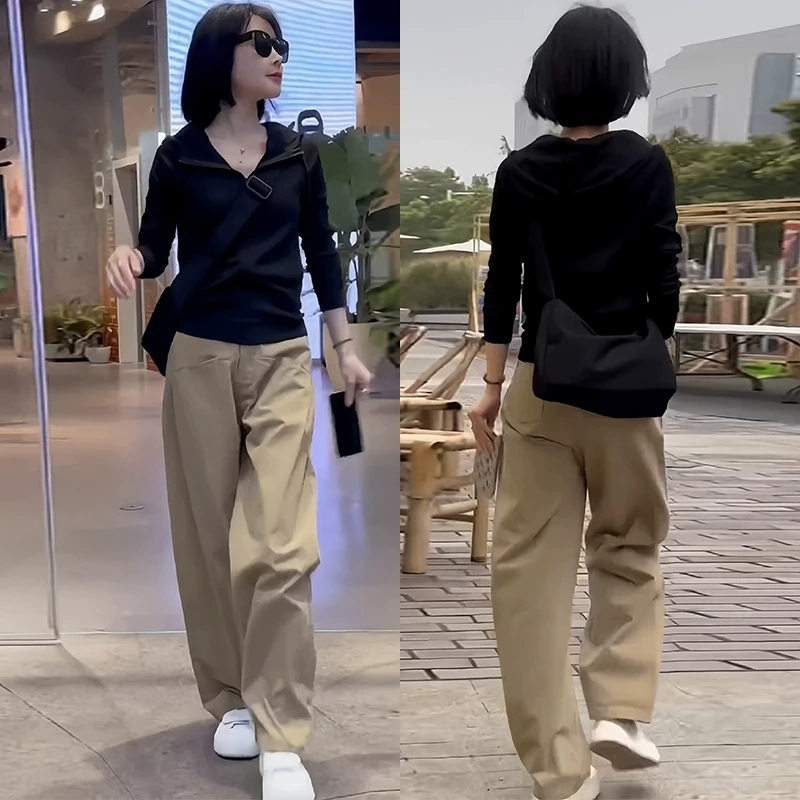 时尚套装女士2025春秋新款小个子宽松连帽卫衣外套休闲长裤两件套