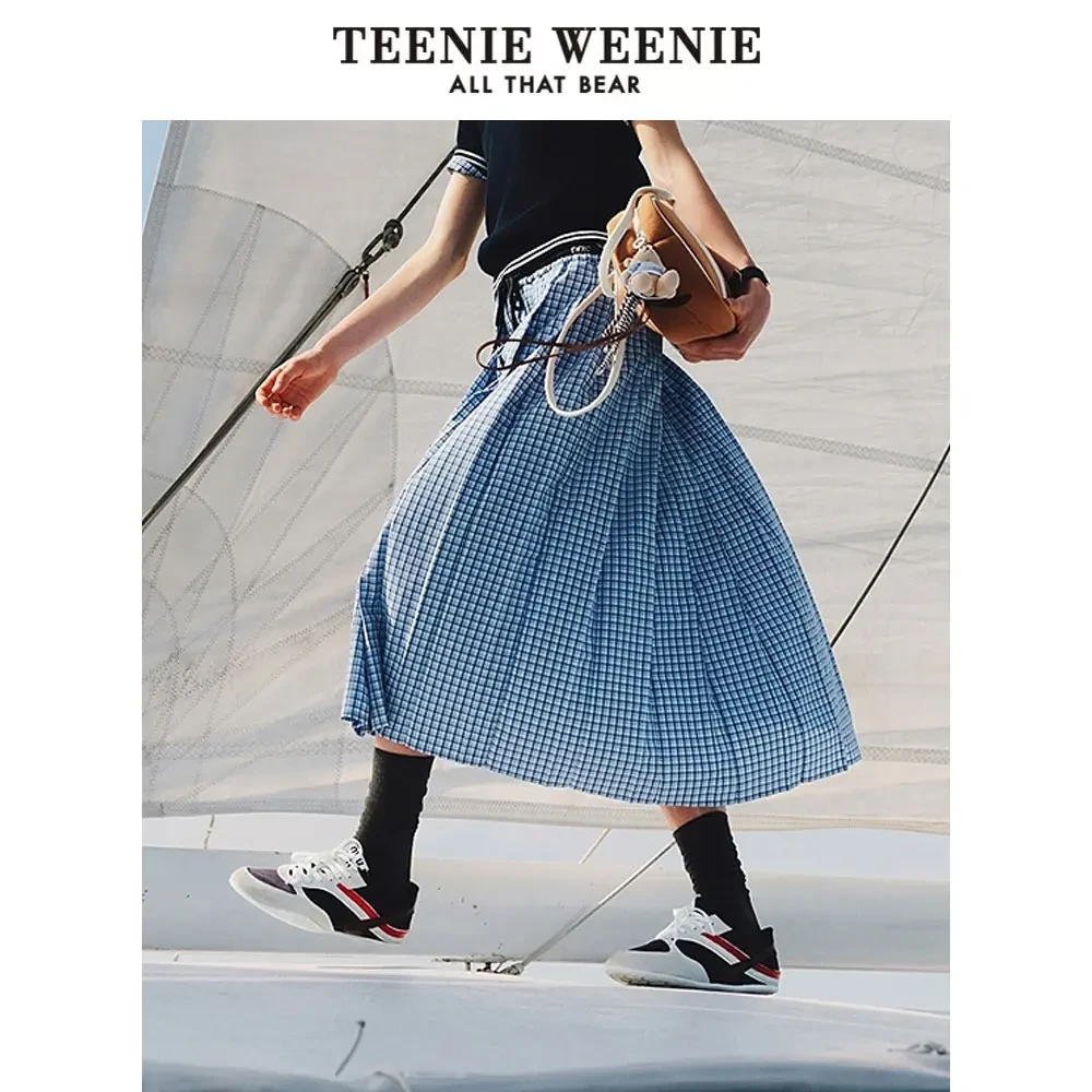 TeenieWeenie小熊女装半身裙25清新度假休闲格纹裙子TTWH252403W