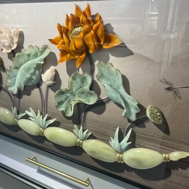 手工玉雕新中式《金玉满堂》高端装饰画