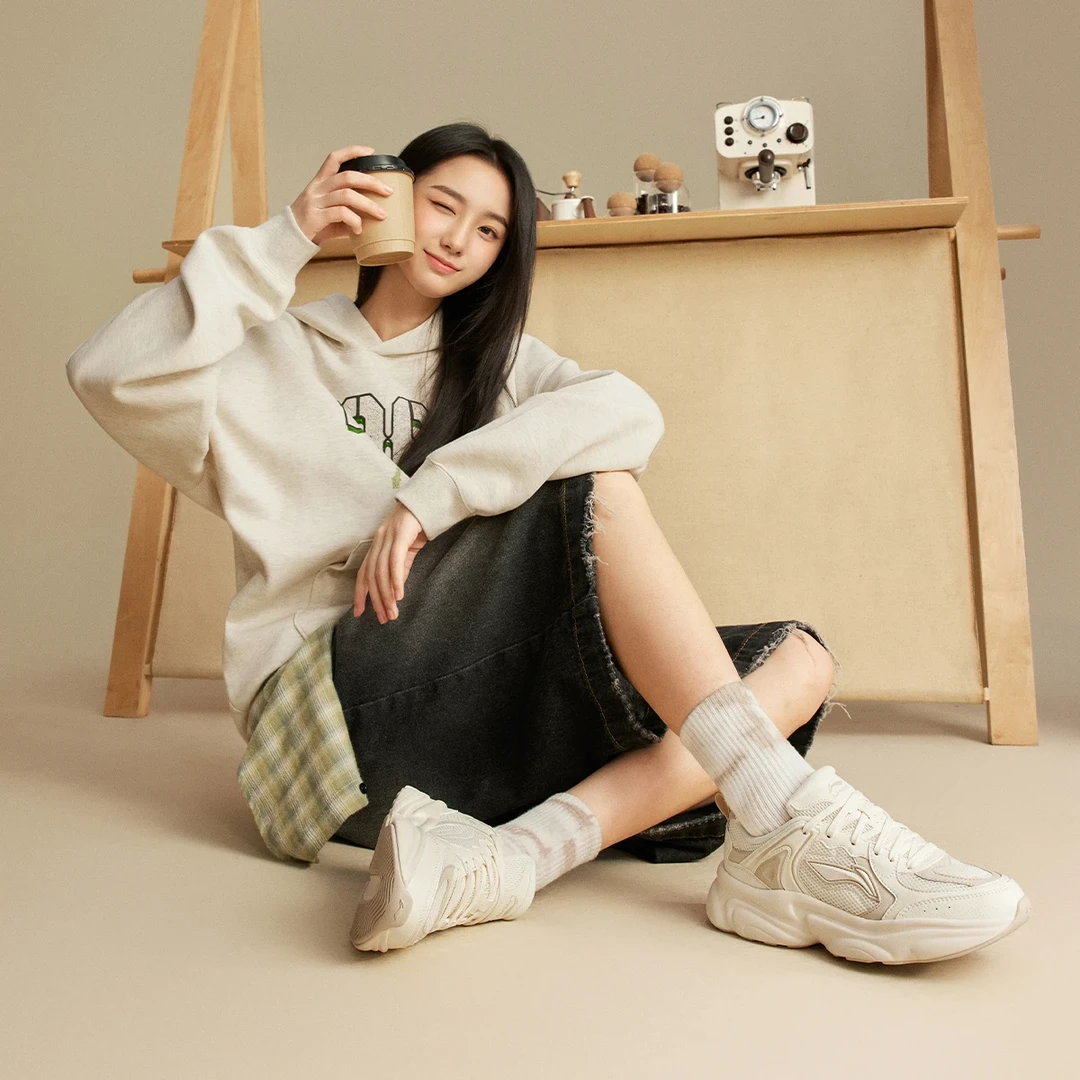 李宁25新品奶椰鞋情侣款厚底时尚百搭运动鞋AGCV403/AGCV404