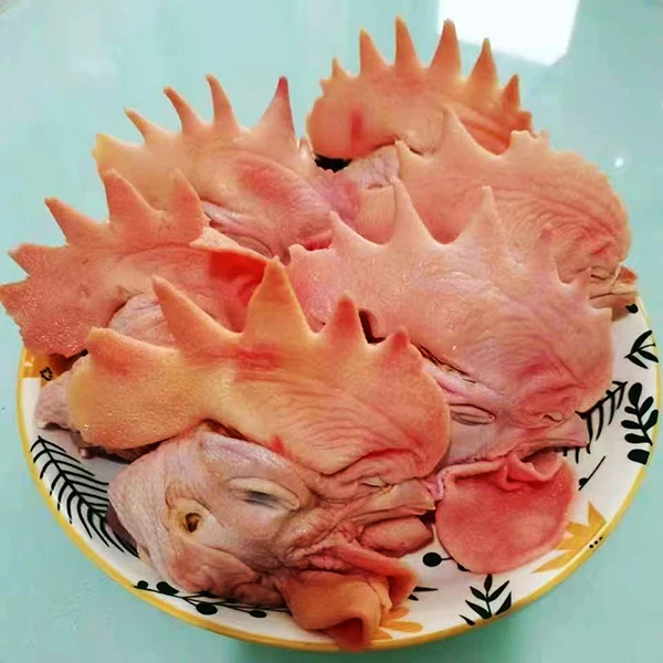 东北农家散养溜达大公鸡带冠头鸡头3斤(15个左右) 包冰率不含冰