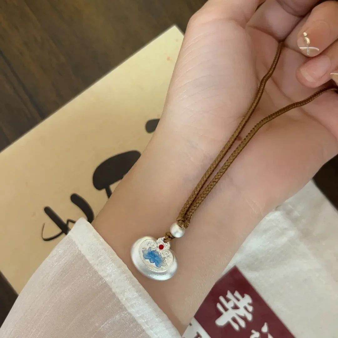 吊坠足银布 手工气质锁骨链坠链