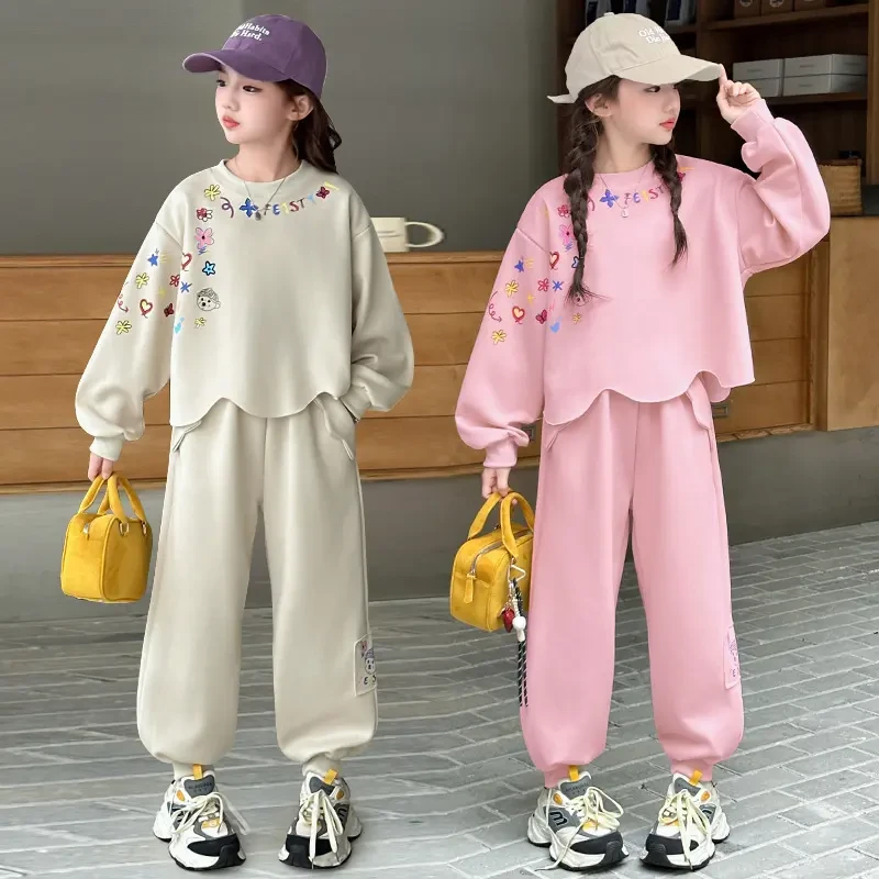 女童套装春秋款2025秋季新款中大儿童洋气韩版卫衣休闲卫裤两件套