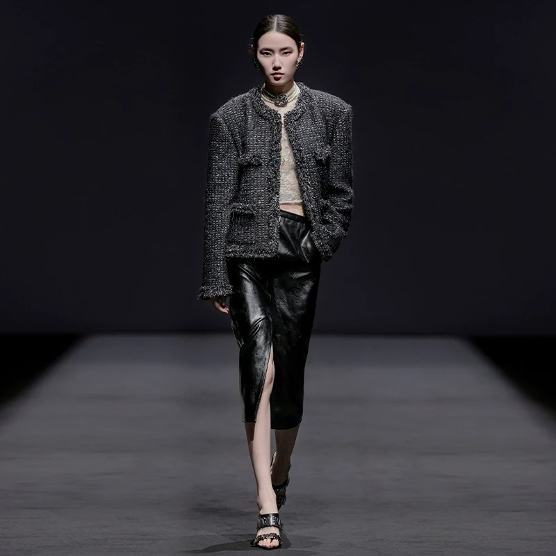 MAGGIE MA马婧设计师款小香风复古优雅温暖细腻柔软毛呢外套761C