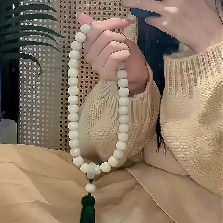 大尺寸天青烟雨色菩提根手串13mm百搭女生盘串真品菩提子手持