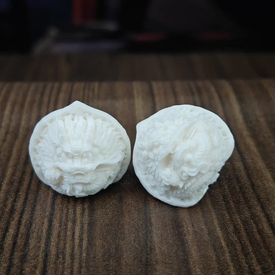 象牙果双龙把玩核桃一对ZH2145