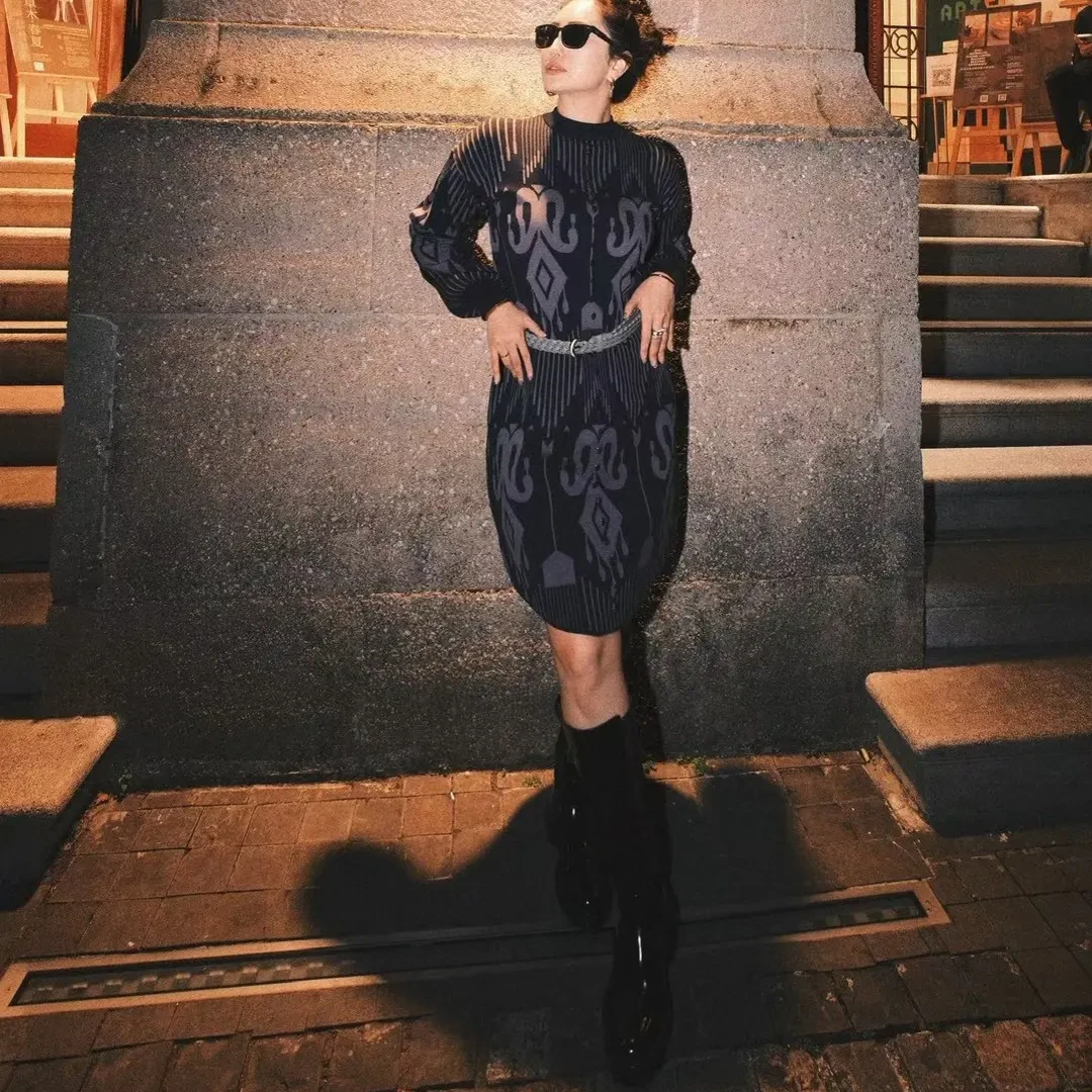 秋冬款复古风百搭显瘦艾特莱斯背心裙