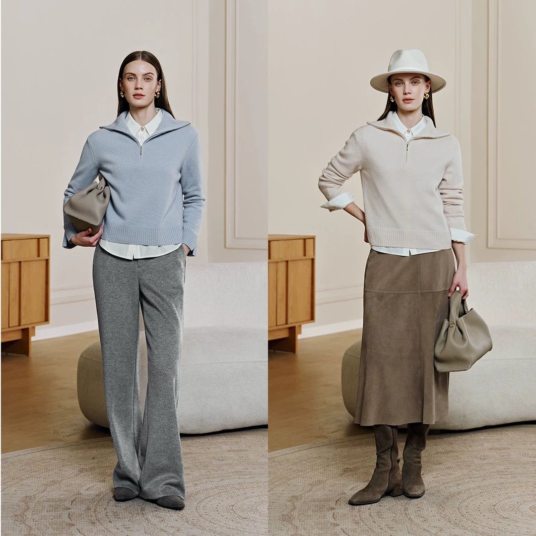 译依YIYI贵族甄选 巴厘岛 進口LP纯羊绒大翻领针织衫BEWMY193