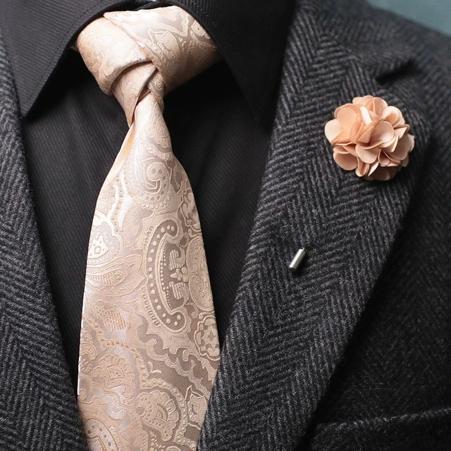正装版！六月男人 手工制 超宽高档商务仿真丝领带男士胸花 礼盒