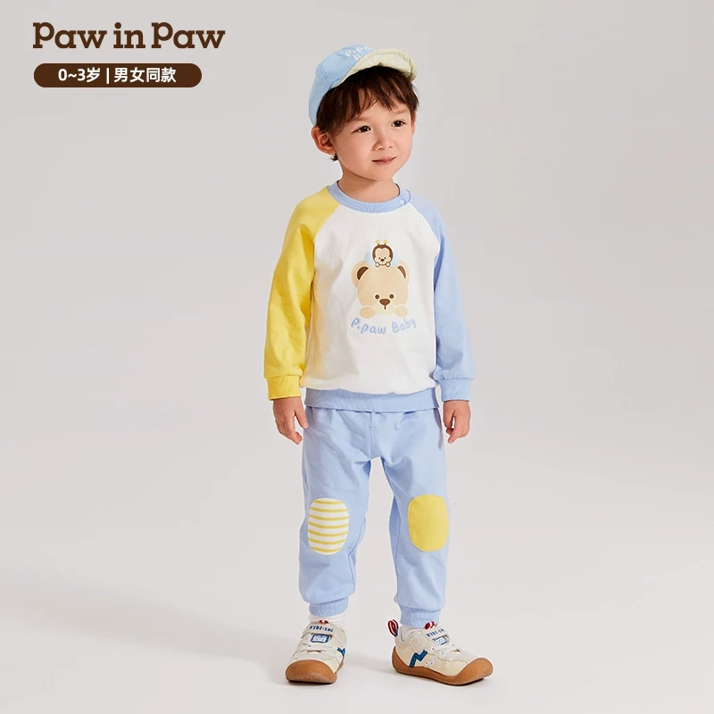 PawinPaw卡通小熊童装秋冬男女宝卡通印花休闲2件套装PCCZE2391N