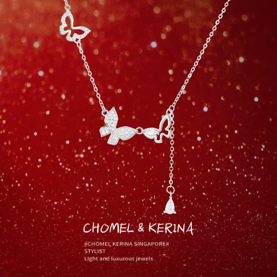 法国ZSVIP「蝴蝶奇遇」纯银s999流苏蝴蝶项链女轻奢小众高级送闺