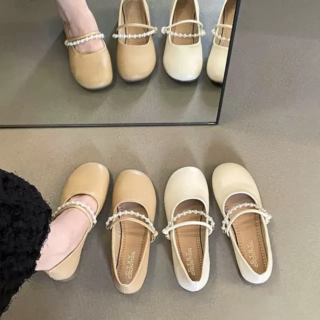 晚晚风温柔鞋粗跟单鞋女2025年新款夏季玛丽珍鞋配裙子软底豆豆鞋