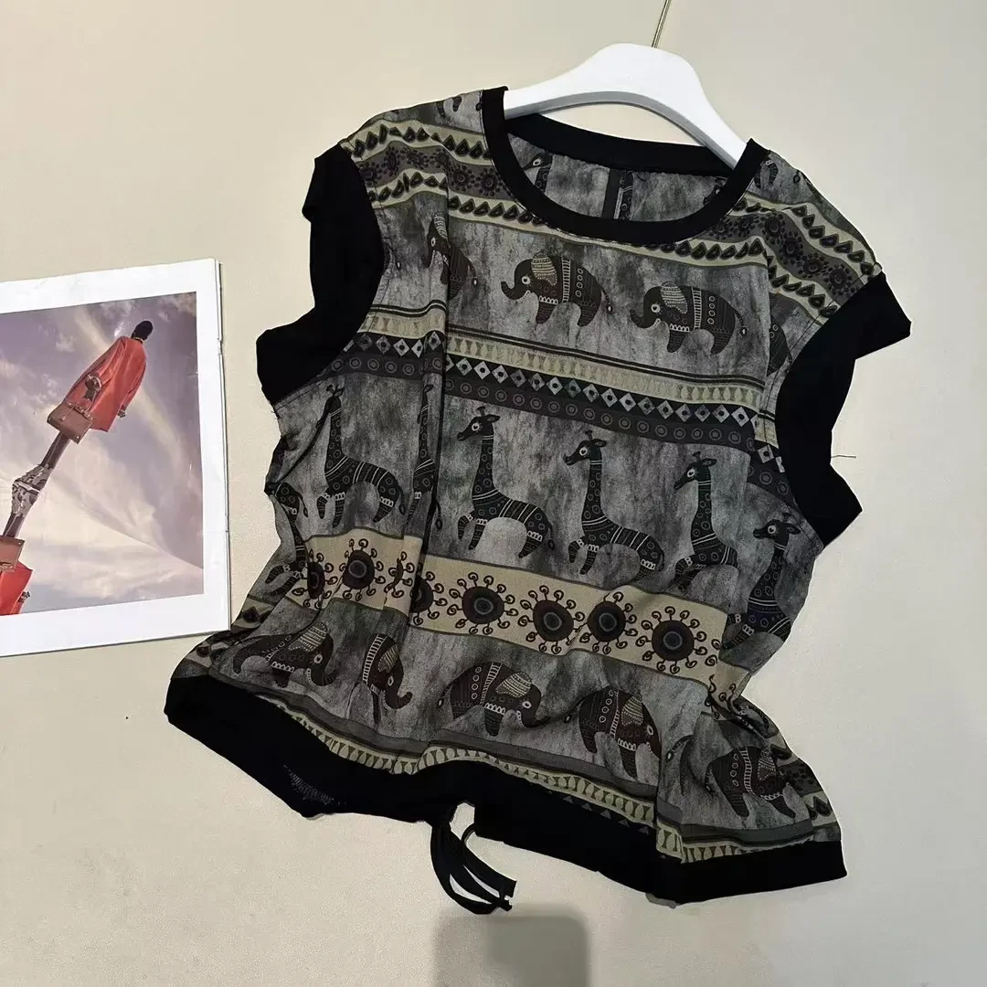 《姚家优麦汇》Y6158夏款圆领设计感时尚百搭无袖显瘦上衣洋气款女