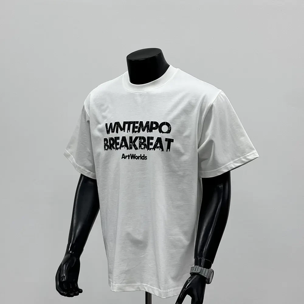 2026年夏季新款美式潮牌小领口纯棉短袖字母印花上衣白色T恤T1526