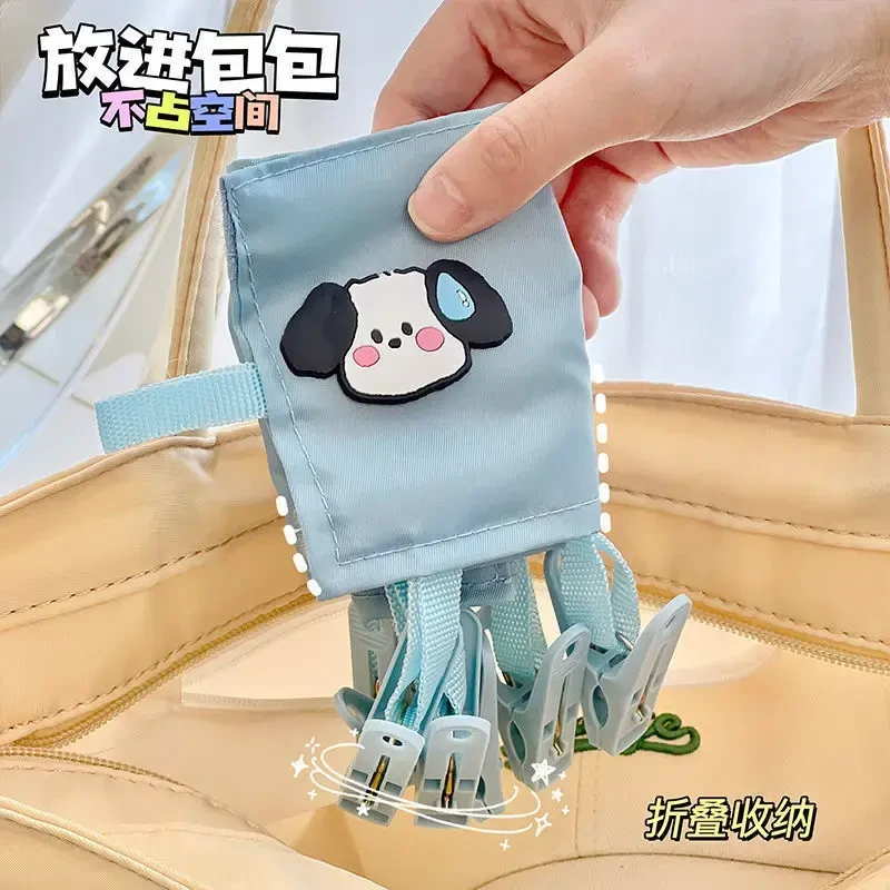 出行必备可折叠布艺便携衣架旅行家用夹子旅游出差酒店衣架可爱