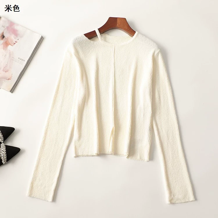 245066冬短款长袖圆领针织衫新奇特超值品质女装