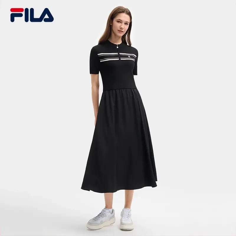 特价现货FILA斐乐夏季新款时尚休闲连衣裙短袖连身裙F11W528307