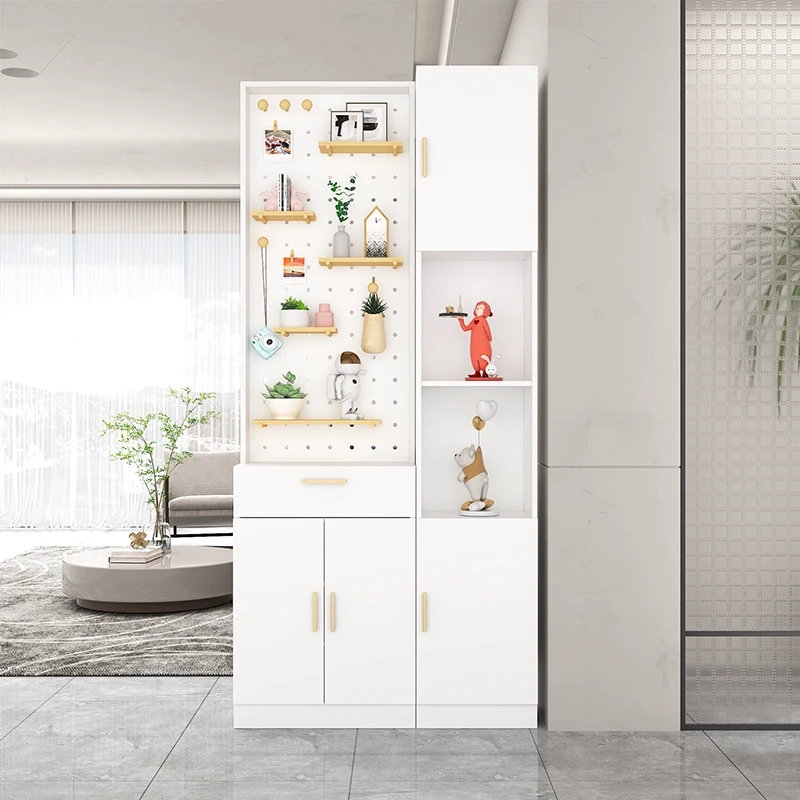 屏风隔断客厅简约现代入户进门实木正对大门双面玄关柜洞洞板轻奢