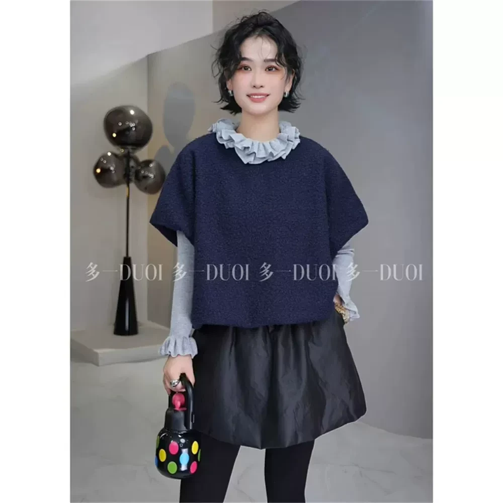 韩国东大门套装女新款爆款外搭卫衣一整套ootd穿搭木耳边正肩t恤