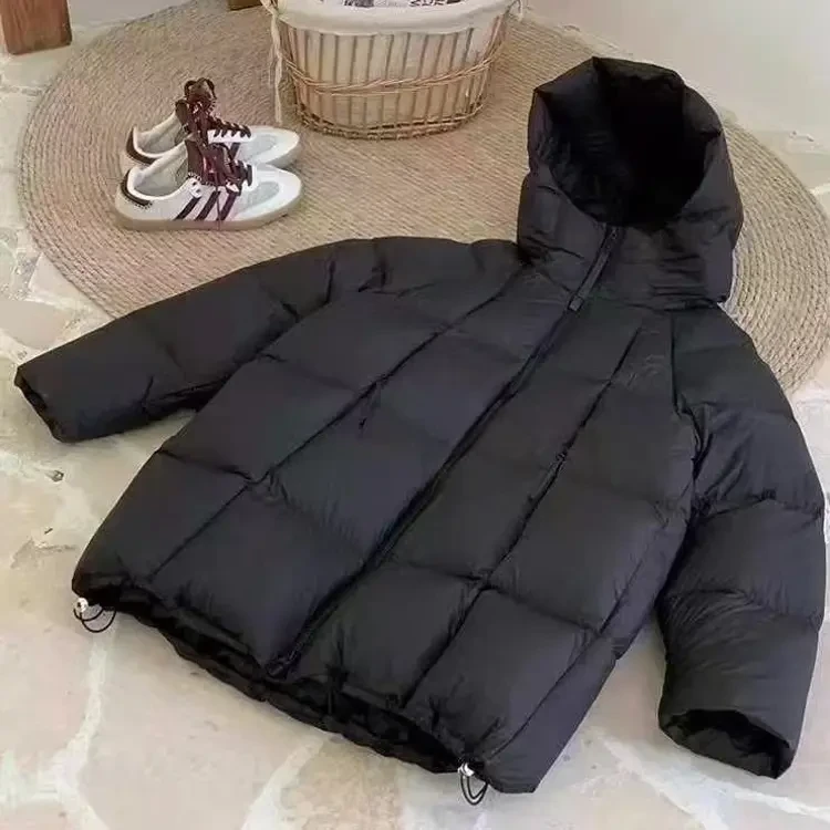 冬季韩版新款中长款加厚连帽白鸭绒羽绒服