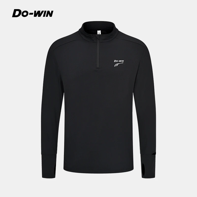 多威立领拉链跑步训练运动长袖T恤健身登山速干上衣男2342450