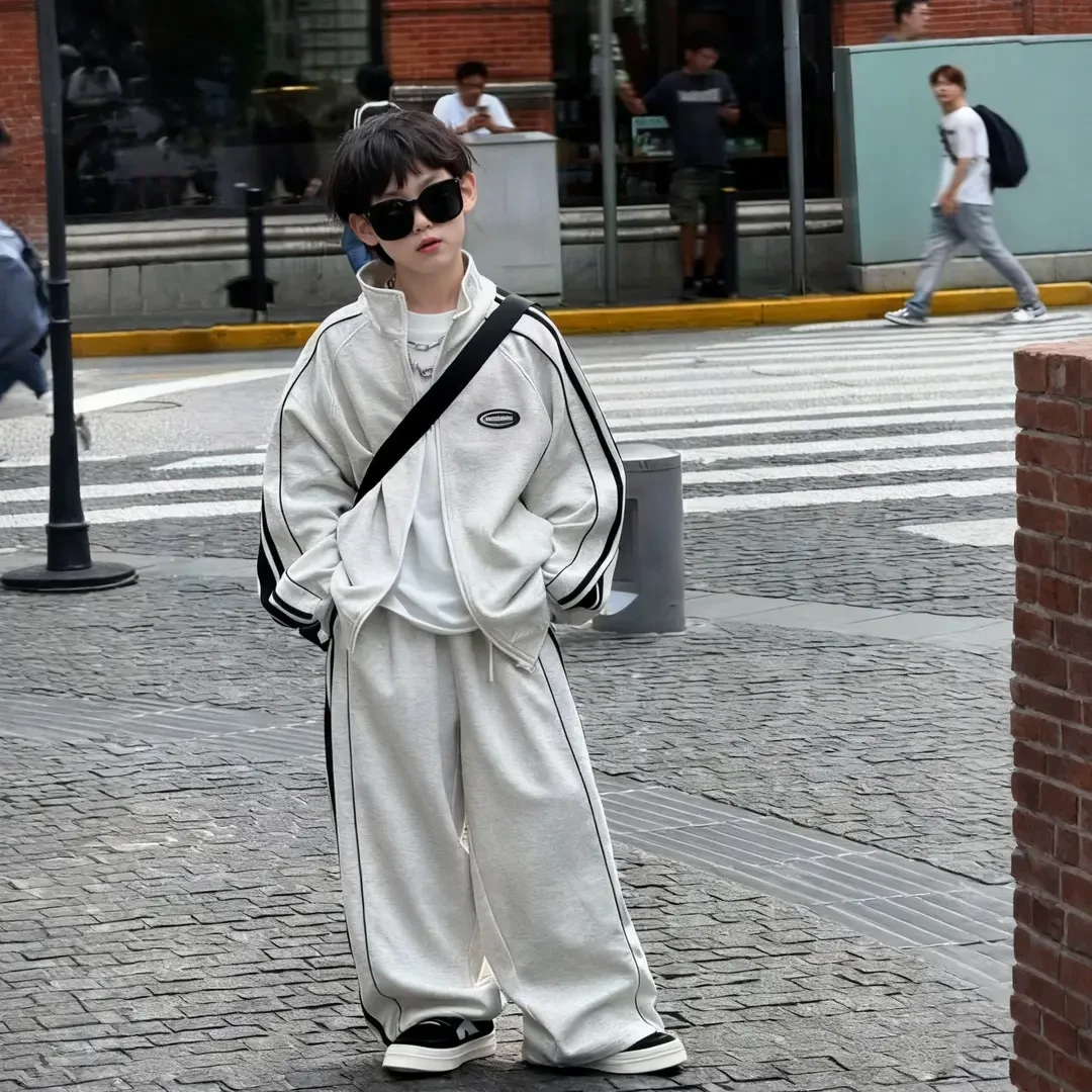 [现货]男童休闲秋冬季套装2026韩版新款儿童冬款加绒运动男孩春秋