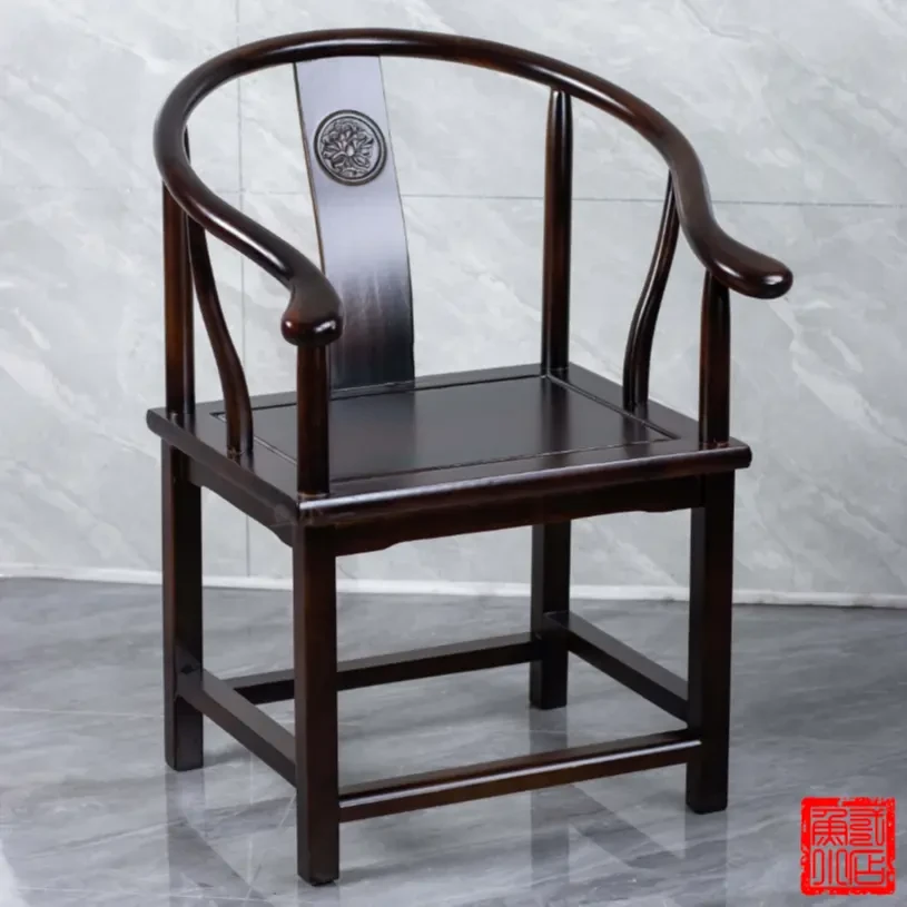 黑金檀木纯料茶椅实木椅茶椅全料全原木全实木