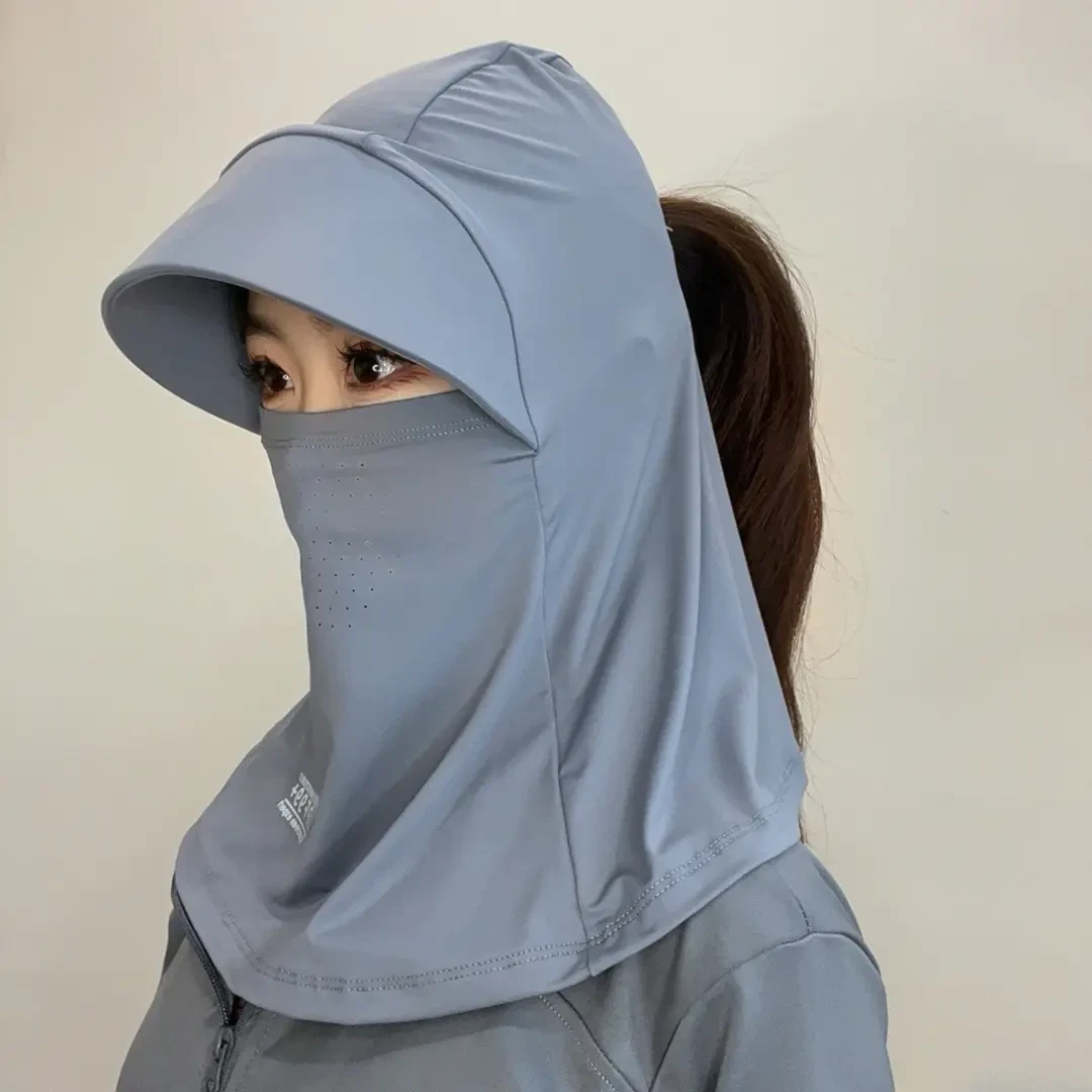 全脸遮阳帽子女夏季防晒帽防紫外线户外骑行护颈面罩太阳帽