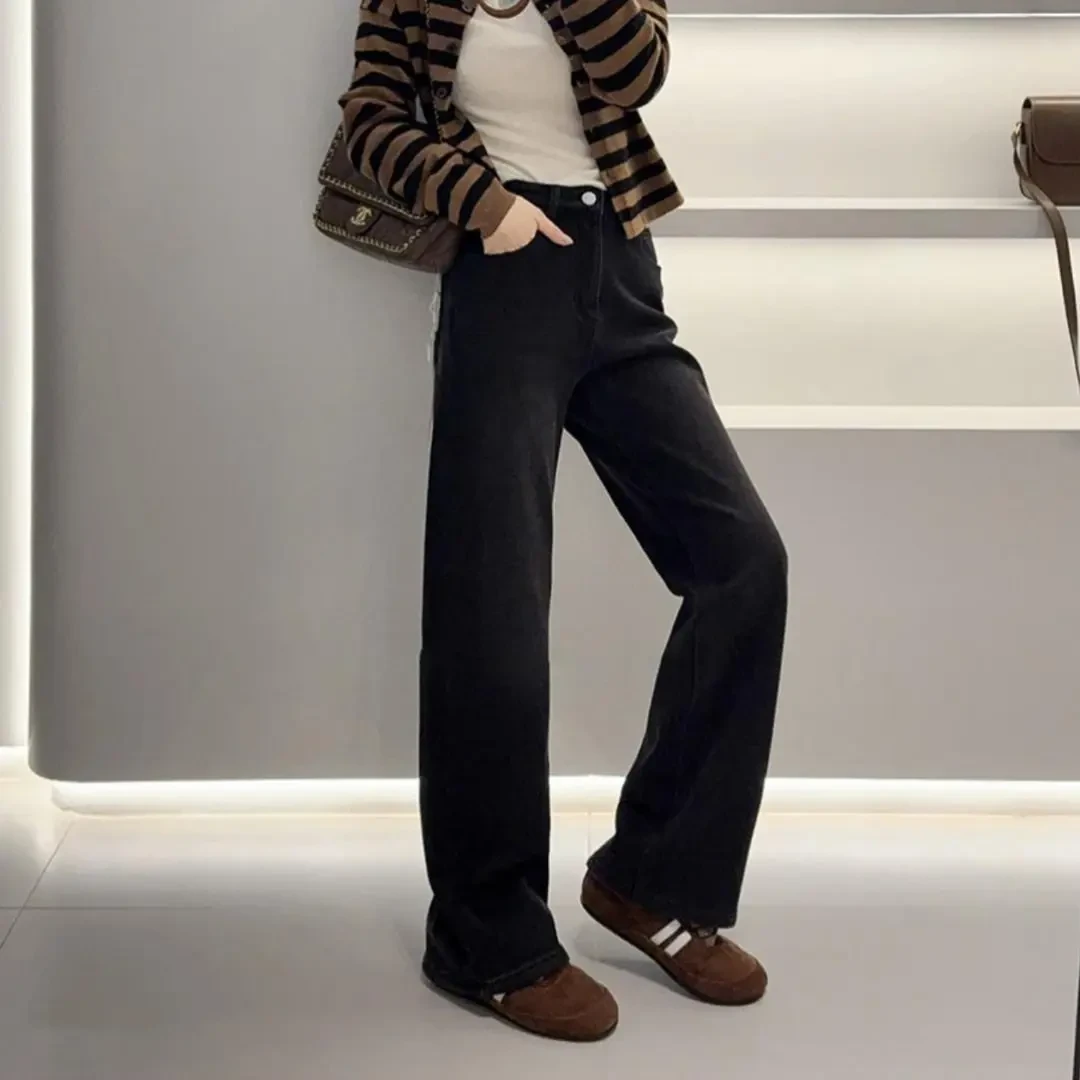 SU【028】花70愫萌MWMA加厚绒冬款百搭裤王黑标直筒四面弹牛仔裤