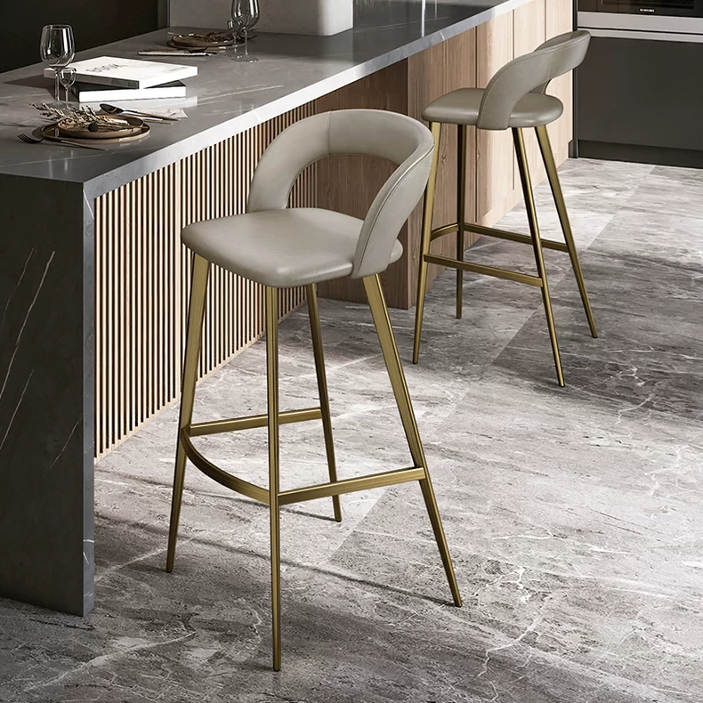 和顿意大利进口牛皮吧台椅家用高脚凳可升降旋转椅子酒吧椅7331