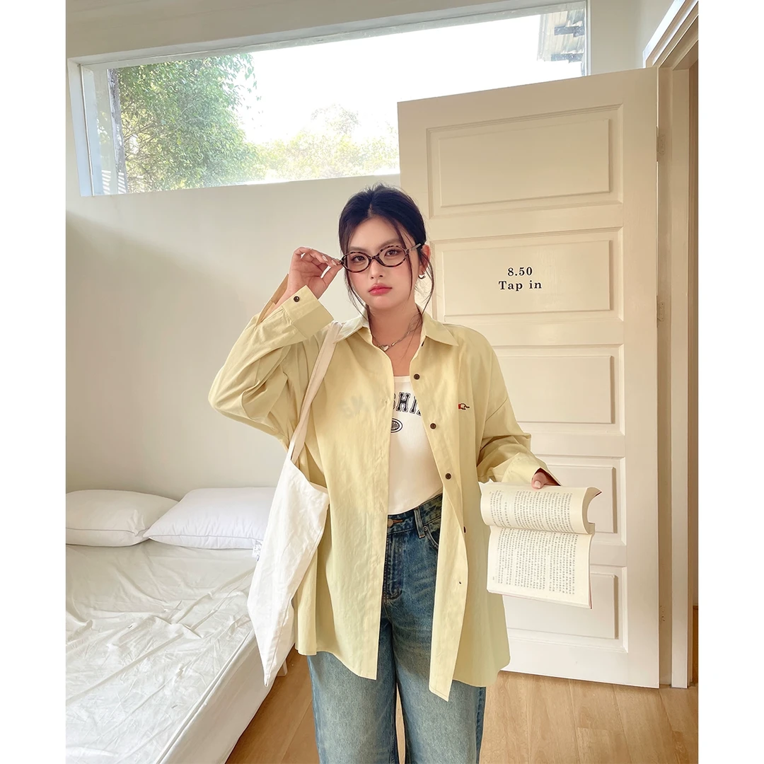 【现现专场】大码女装2025新款衬衫设计感高级胖mm春季显瘦长袖衬衣