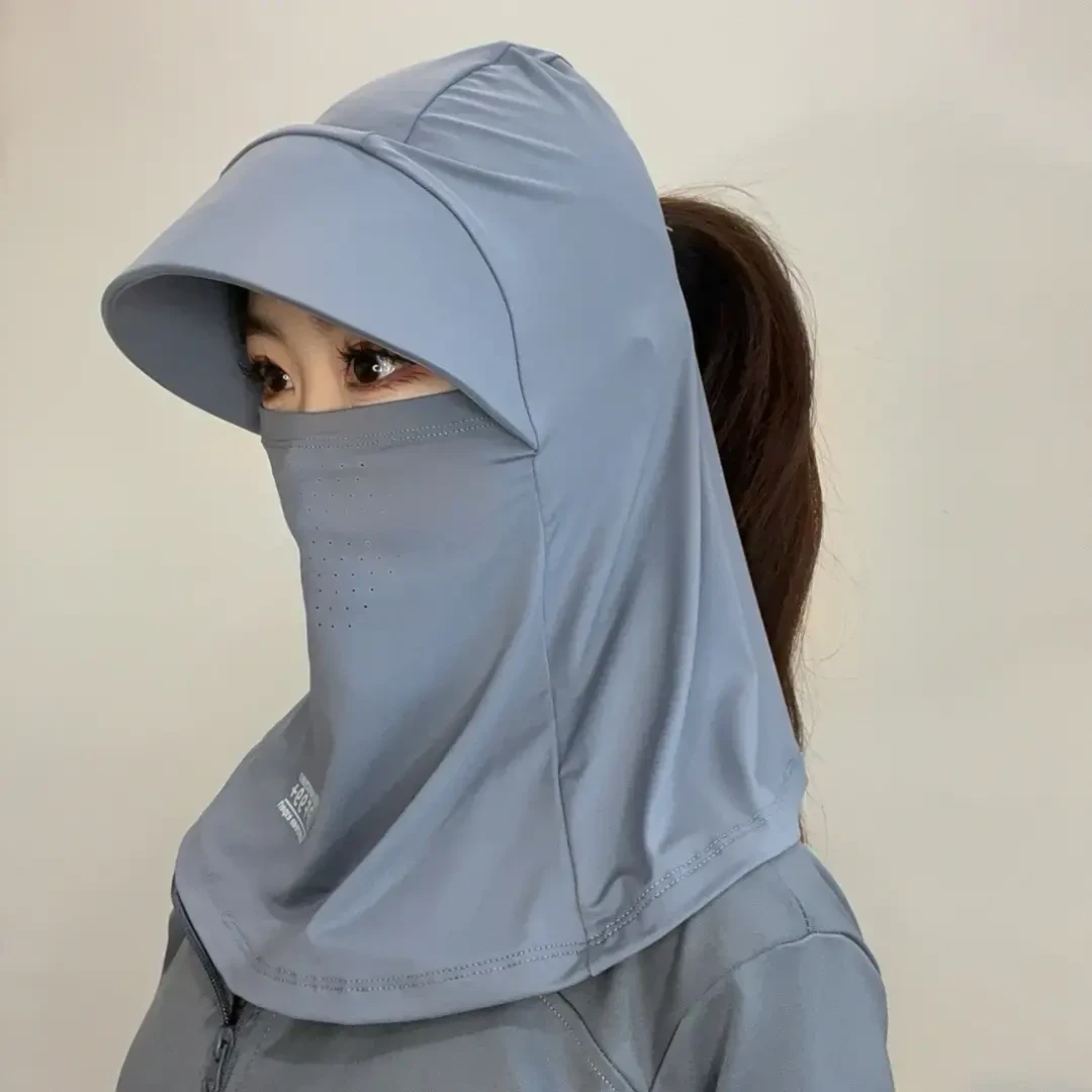 全脸遮阳帽子女夏季防晒帽防紫外线户外骑行护颈面罩太阳帽E066