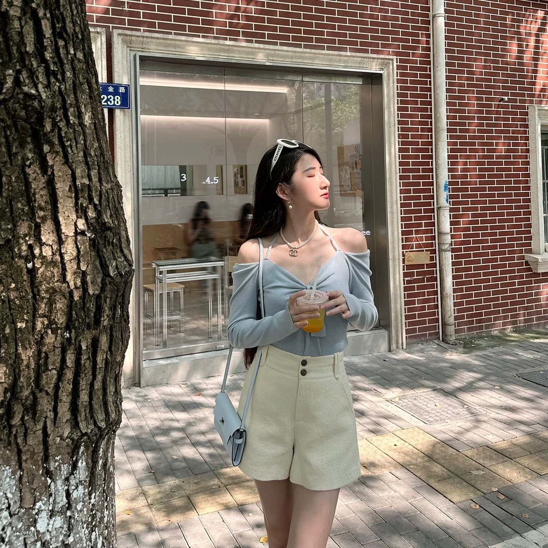 7折 Howalook 低调美学 提花短裤秋日可搭万物实穿挂暗纹肌理