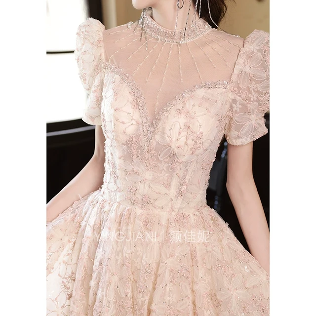 法式高端晚礼服女2025新款高级感轻奢小众生日主持订婚敬酒连衣裙