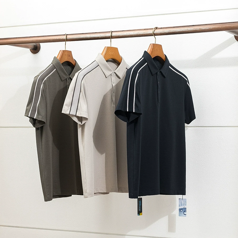 麻感系列 Coolmax 夏季男士高端POLO衫 高尔夫运动商务短袖T恤男