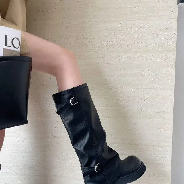 2026最新款翻边长筒靴