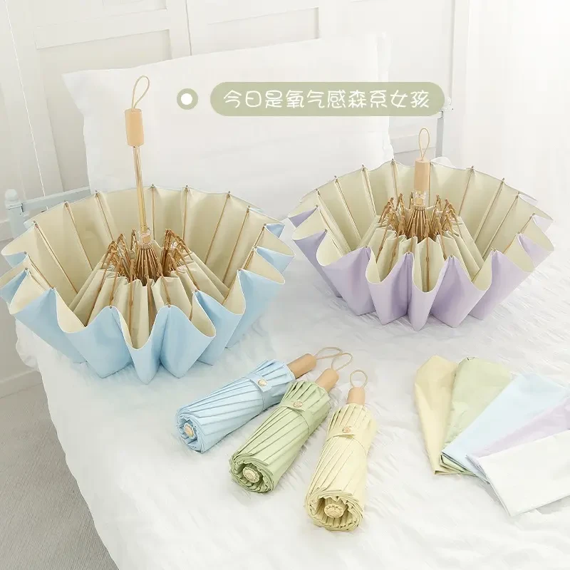 16骨彩胶雨伞伞加大晴雨两用遮阳伞加固伞学生防紫外线太阳防晒伞