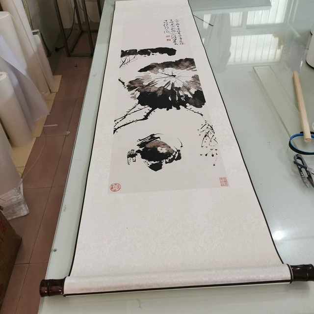 徐渭黄甲图复古书画水墨花卉竖幅国画艺术微喷仿古装裱挂轴装饰画