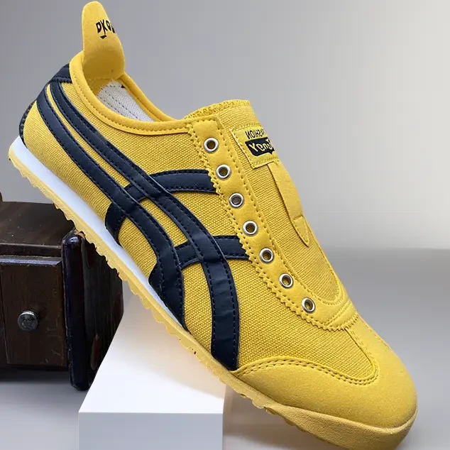 莆田高版本经典鬼虎Tiger男女休闲帆布板鞋一脚蹬情侣休闲懒人鞋