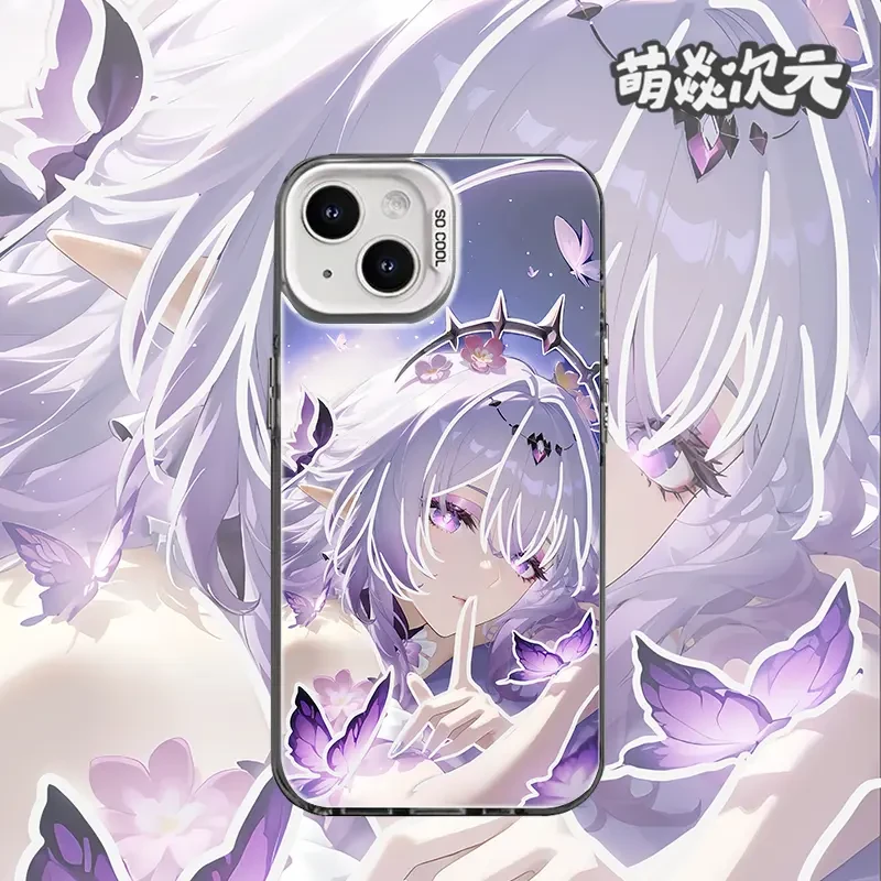 崩铁遐蝶新款彩银反光适用苹果华为VIVO小米OPPO动漫二次元手机壳