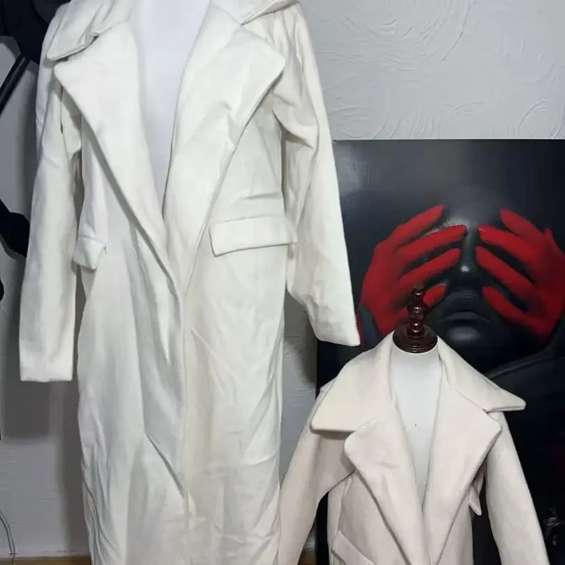 复古格纹长款羊毛秋冬气质通勤女款大衣