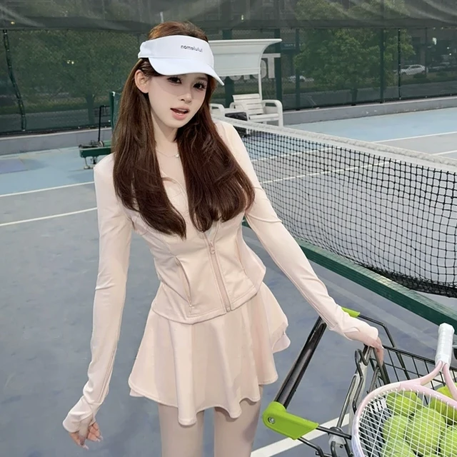 小个子运动防晒套装初夏穿搭一整套2025新款绝美上衣短裙两件套女