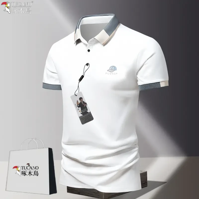 TUCANO/啄木鳥Polo衫男士短袖t恤新款夏季美式潮牌高端翻领商务衣