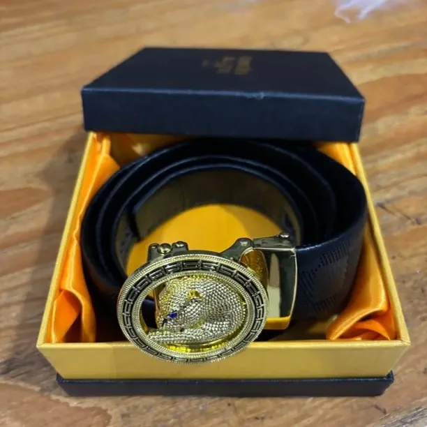 男士真皮自动扣皮带牛皮商务休闲裤腰带时尚百搭鳄鱼纹