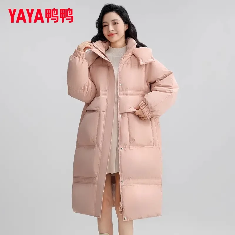 YAYA/鸭鸭羽绒服女中长款过膝冬时尚韩版收腰显瘦外套DYP86B0200