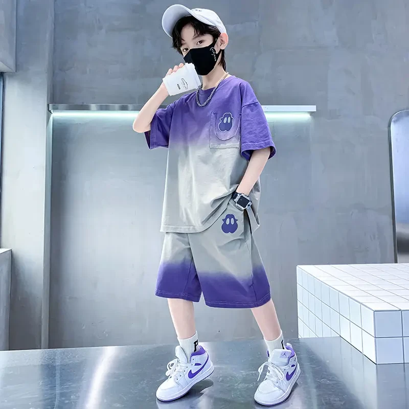 儿童装男童夏装套装2025新款运动夏季男孩中大童薄款夏款酷帅气潮