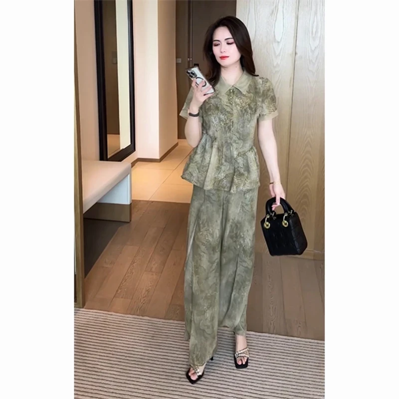 夏季短袖新款穿搭洋气休闲时尚气质两件不挑人减龄套装168