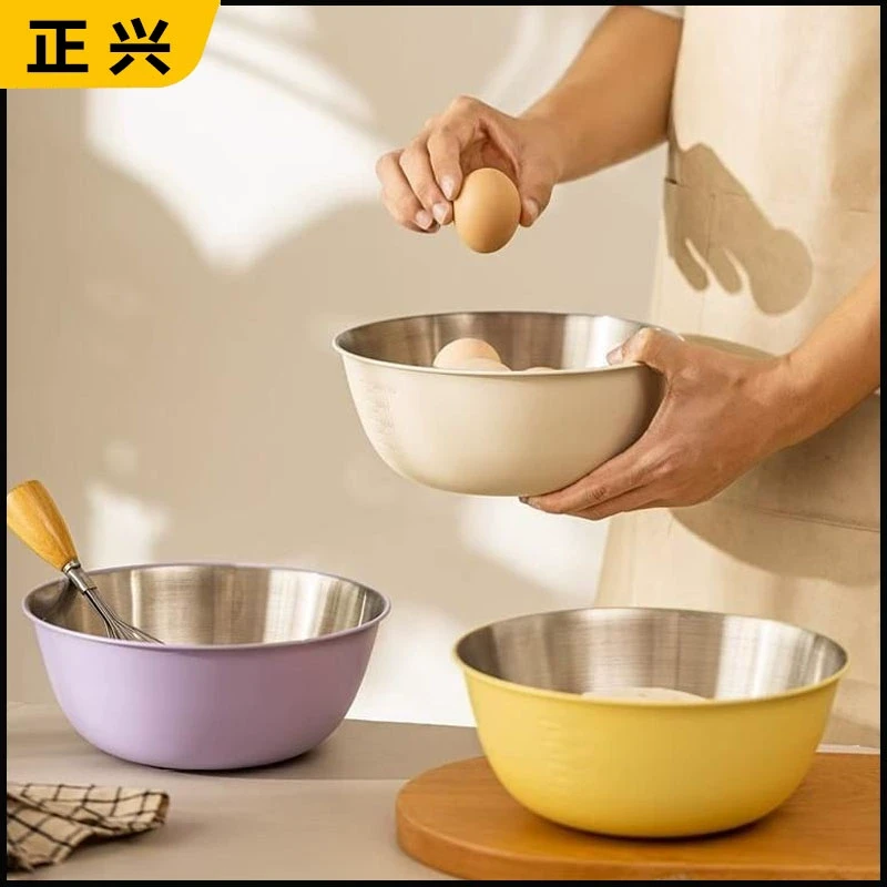 304不锈钢沙拉碗拌菜盆和面盆子家用厨房烘焙揉面盆打蛋盆料理碗